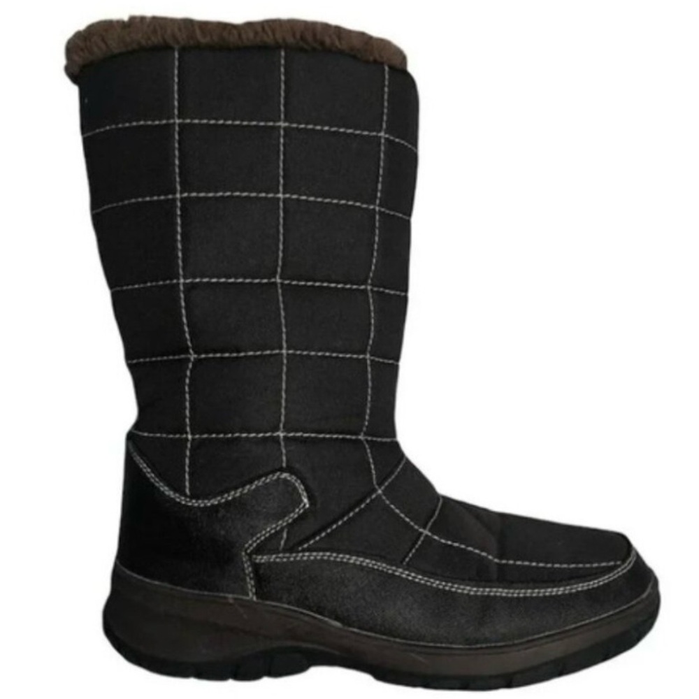 Itasca Vixen Women’s Brown Quilted Winter Calf Boots Lined w/ Faux Fur, Size 10